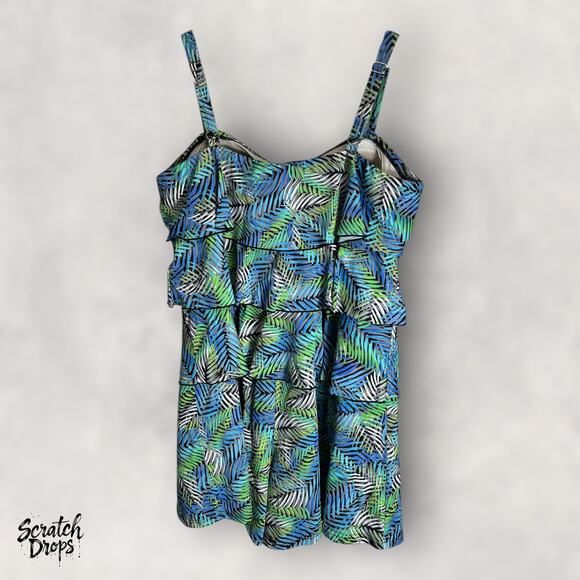 Fit 4U Women's Plus Size 24W Tropical Sleeveless Summer Top Flowy Blouse Beach - Picture 3 of 3